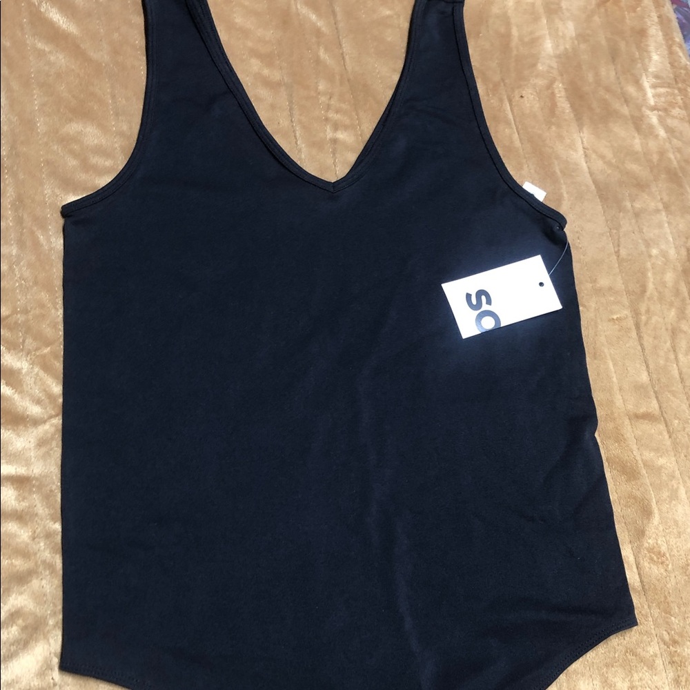 SO Black V-Neck Bodysuit